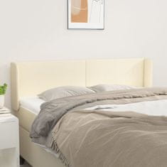 Vidaxl Vzglavje z ušesi krem 147x16x78/88 cm umetno usnje