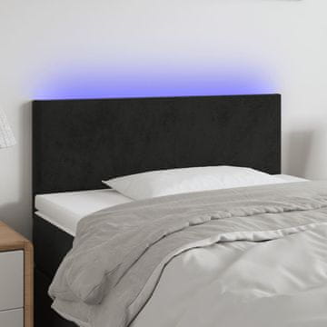 shumee vidaXL LED posteljno vzglavje črno 100x5x78/88 cm žamet