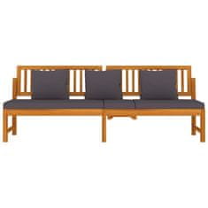 Vidaxl Dnevna postelja s sivo blazino 200x60x75 cm akacijev les