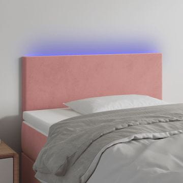 Vidaxl vidaXL Vzglavje postelje z LED svetlobo roza 100x5x78/88 cm žamet