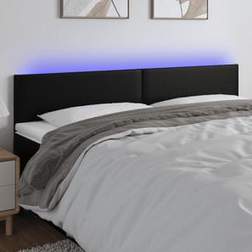 Vidaxl vidaXL LED vzglavje postelje črno 160x5x78/88 cm umetno usnje