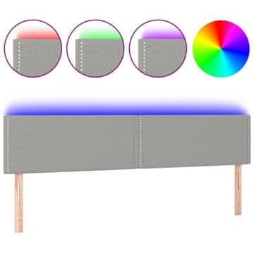 Vidaxl LED posteljno vzglavje svetlo sivo 180x5x78/88 cm blago