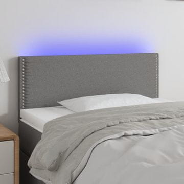 Vidaxl vidaXL Vzglavje postelje z LED diodo temno sivo 100x5x78/88 cm blago