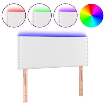 Vidaxl LED posteljno vzglavje belo 100x5x78/88 cm umetno usnje