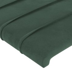 Vidaxl LED posteljno vzglavje temno zeleno 163x16x118/128 cm žamet
