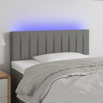 Vidaxl vidaXL Vzglavje postelje z LED diodo temno sivo 80x5x78/88 cm blago