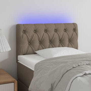 Vidaxl vidaXL LED vzglavje postelje, sivo-rjavo, 80x7x78/88 cm, blago
