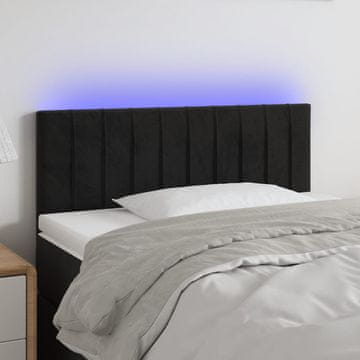 Vidaxl vidaXL Vzglavje postelje z LED diodo črno 90x5x78/88 cm žamet