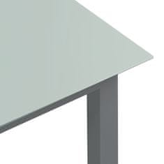 shumee Vrtna miza svetlo siva 80x80x74 cm aluminij in steklo