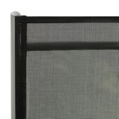 Vidaxl Zložljiv ležalnik iz tekstila in aluminija črn in srebrn