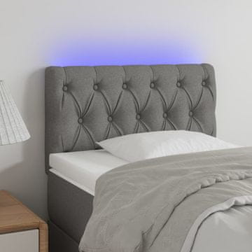 Vidaxl vidaXL Vzglavje postelje z LED diodo temno sivo 80x7x78/88 cm blago