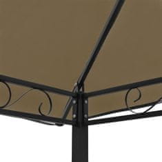 Vidaxl Vrtni paviljon z mizo in klopmi 2,5x1,5x2,4 m taupe 180 g/m2