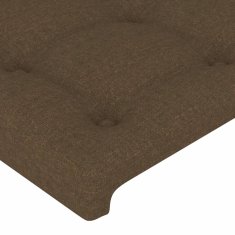 Vidaxl LED posteljno vzglavje temno rjavo 93x16x118/128 cm blago