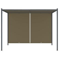 Vidaxl Vrtna pergola z zložljivo streho 3x3 m taupe 180 g/m2
