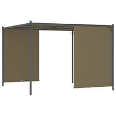 shumee Vrtna pergola z zložljivo streho 3x3 m taupe 180 g/m2