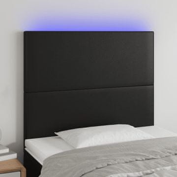 Vidaxl vidaXL Vzglavje za posteljo, črno, 90x5x118/128 cm, umetno usnje