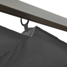 Vidaxl Pergola z zložljivo streho antracitna 3x3 m jeklo 180 g/m2