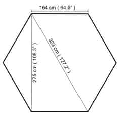 Vidaxl Vrtni paviljon 323x275x265 cm bel 180 g/m2