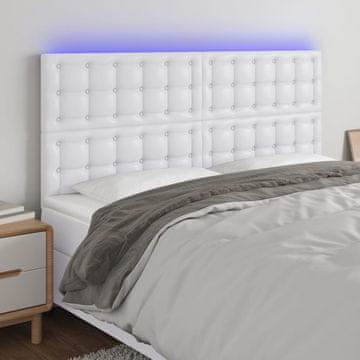 Vidaxl vidaXL Vzglavje postelje belo 160x5x118/128 cm umetno usnje