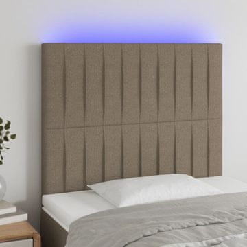 Vidaxl vidaXL LED vzglavje postelje, sivo-rjavo, 80x5x118/128 cm, blago