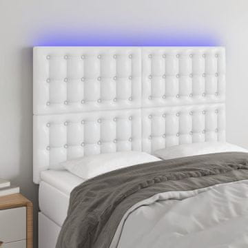 Vidaxl vidaXL Vzglavje postelje belo 144x5x118/128 cm umetno usnje