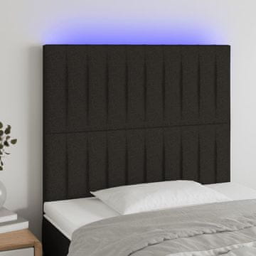 Vidaxl vidaXL Vzglavje postelje z LED diodo črno 100x5x118/128 cm blago