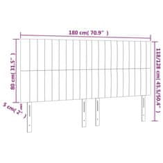 Vidaxl LED posteljno vzglavje svetlo sivo 180x5x118/128 cm žamet