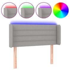 Vidaxl LED posteljno vzglavje svetlo sivo 93x16x78/88 cm blago