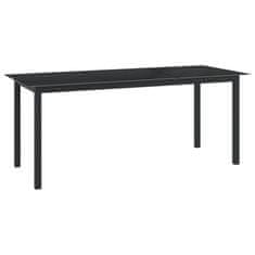 Vidaxl Vrtna miza črna 190x90x74 cm aluminij in steklo