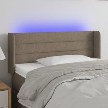 Vidaxl vidaXL LED vzglavje postelje, sivo-rjavo, 83x16x78/88 cm, blago