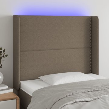 Vidaxl vidaXL LED vzglavje postelje, sivo-rjavo, 93x16x118/128 cm, blago