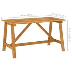 shumee Vrtna jedilna miza 140x70x73,5 cm trden akacijev les