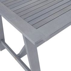 Vidaxl Vrtna jedilna miza siva 140x70x73,5 cm trden akacijev les