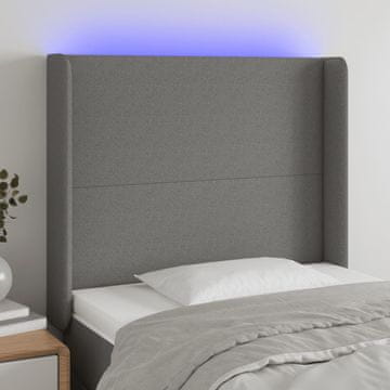 Vidaxl vidaXL Vzglavje postelje z LED diodo črno 103x16x118/128 cm blago