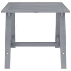 Vidaxl Vrtna jedilna miza siva 88x88x74 cm trden akacijev les