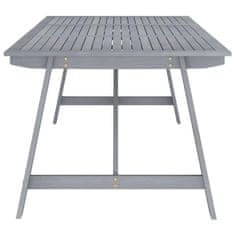 Vidaxl Vrtna jedilna miza siva 206x100x74 cm trden akacijev les