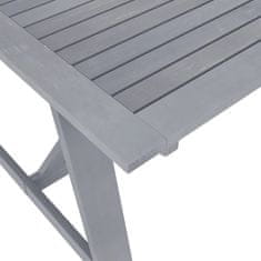 Vidaxl Vrtna jedilna miza siva 206x100x74 cm trden akacijev les