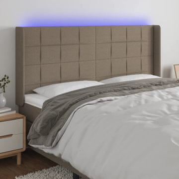 Vidaxl vidaXL Vzglavje postelje z LED svetlobo 163x16x118/128 cm blago