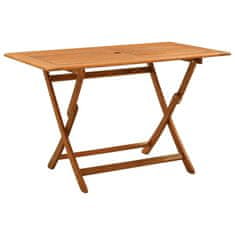 Vidaxl Zložljiva vrtna miza 120x70x75 cm trden evkaliptusov les