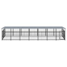Vidaxl Zunanji pasji boks s streho jeklen 13,14 m²