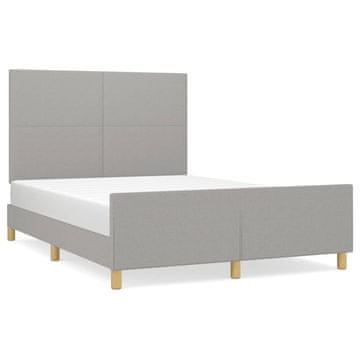 Vidaxl Posteljni okvir brez vzmetnice svetlo siv 140x200 cm tkanina