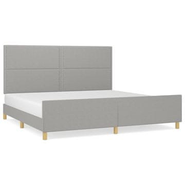 Vidaxl Posteljni okvir brez vzmetnice svetlo siv 200x200 cm blago