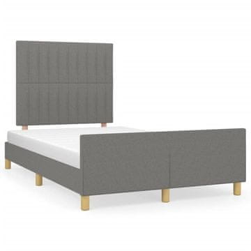 Vidaxl Posteljni okvir brez vzmetnice temno siv 120x200 cm blago