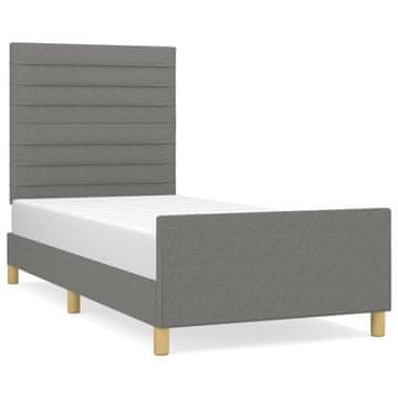 Vidaxl Posteljni okvir brez vzmetnice temno siv 80x200 cm blago
