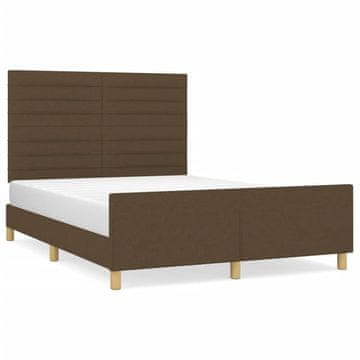 Vidaxl Posteljni okvir brez vzmetnice temno rjav 140x200 cm tkanina