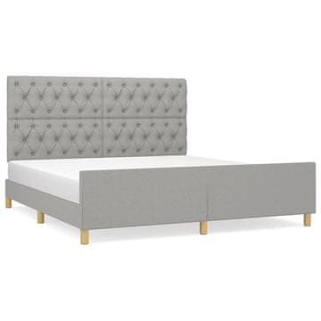 Vidaxl Posteljni okvir brez vzmetnice svetlo siv 160x200 cm blago