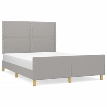 Vidaxl Posteljni okvir brez vzmetnice svetlo siv 140x200 cm tkanina