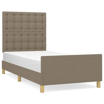 Vidaxl posteljni okvir brez vzmetnice Taupe 90x200cm Tkanina