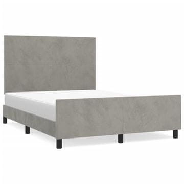 Vidaxl Posteljni okvir brez vzmetnice svetlo siv 140x200 cm žamet