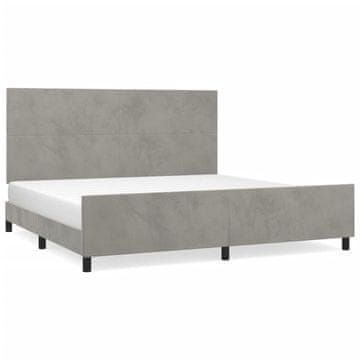 Vidaxl Posteljni okvir brez vzmetnice svetlo siv 200x200 cm žamet